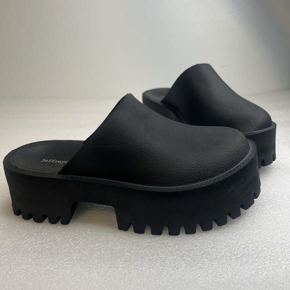 Jeffrey Campbell Shoes - JEFFREY CAMPBELL Bae Clogg Black Lug Sole Platform Slip On Clogs Mules Size 6